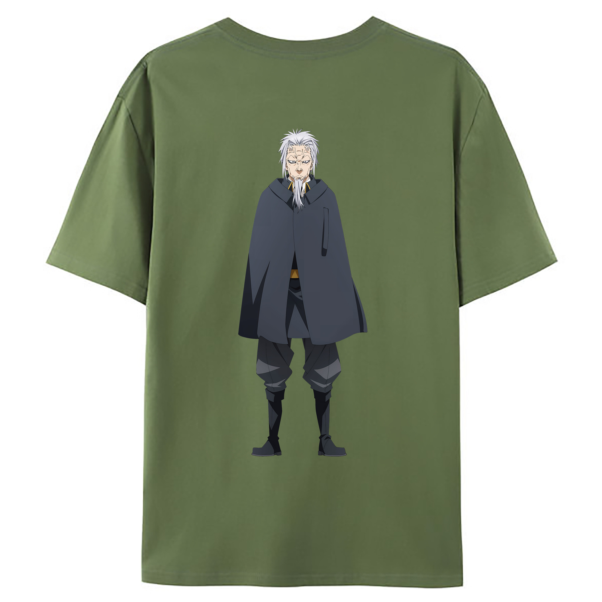 （画像用） 転スラ Regarding Reincarnated to Slime 綿100％ メンズ半袖Tシャツ（バックプリント） 通気性